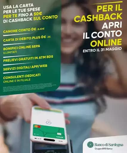 Per il Cashback apri il conto online